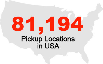 81,194 Pickup Locations in USA
