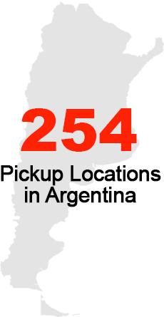 254 Pickup Locations in Argentina