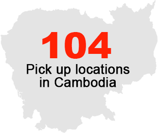 104 Pickup Locations in Cambodia