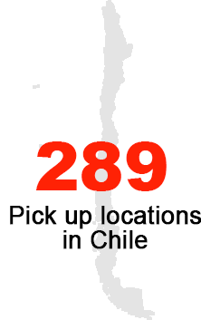 289 Pickup Locations in Chile