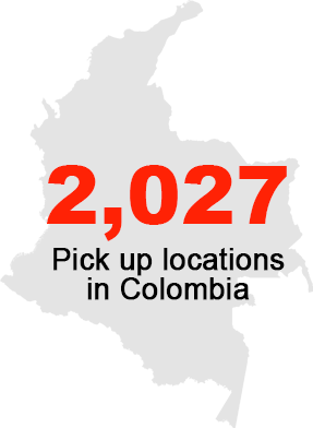 2,027 Pickup Locations in Colombia