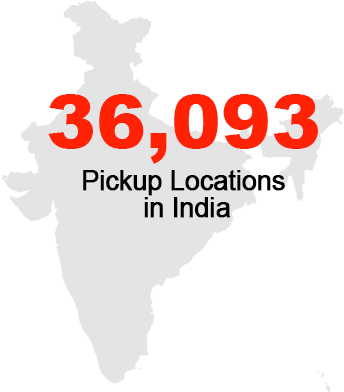 36,093 Pickup Locations in India