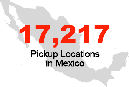 17,217 Pickup Locations in Mexico