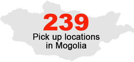 239 Pickup Locations in Mongolia