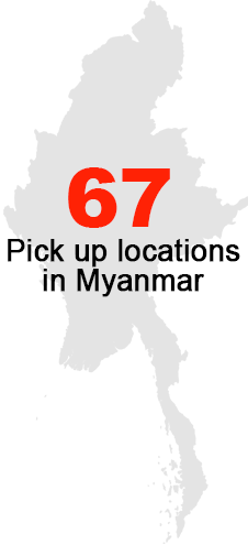 67 Pickup Locations in Myanmar