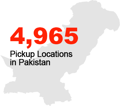 4,965 Pickup Locations in Pakistan