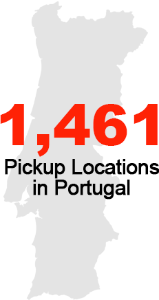1,461 Pickup Locations in Portugal