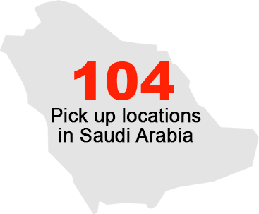 104 Pickup Locations in Saudi Arabia