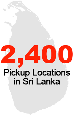 2,400 Pickup Locations in Sri Lanka