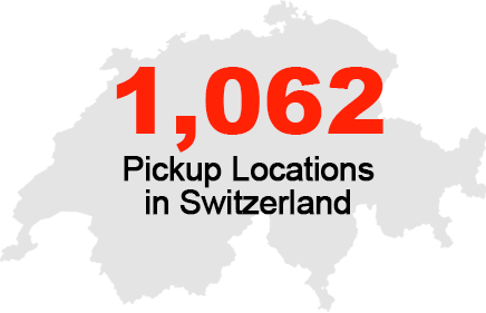 1,062 Pickup Locations in Switzerland