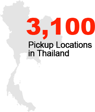 3,100 Pickup Locations in Thailand