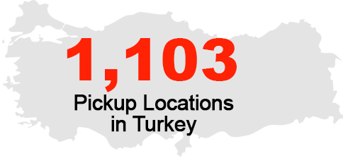 1,103 Pickup Locations in Turkey